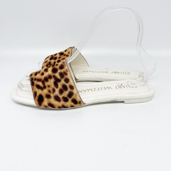 Stuart Weitzman Women's Animal Print Calf Hair Slide Sandals Size 4.5 B - Picture 5 of 13